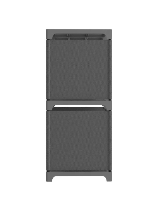 Výstavní police s 5 přihrádkami šedá 103 x 30 x 72,5 cm textil