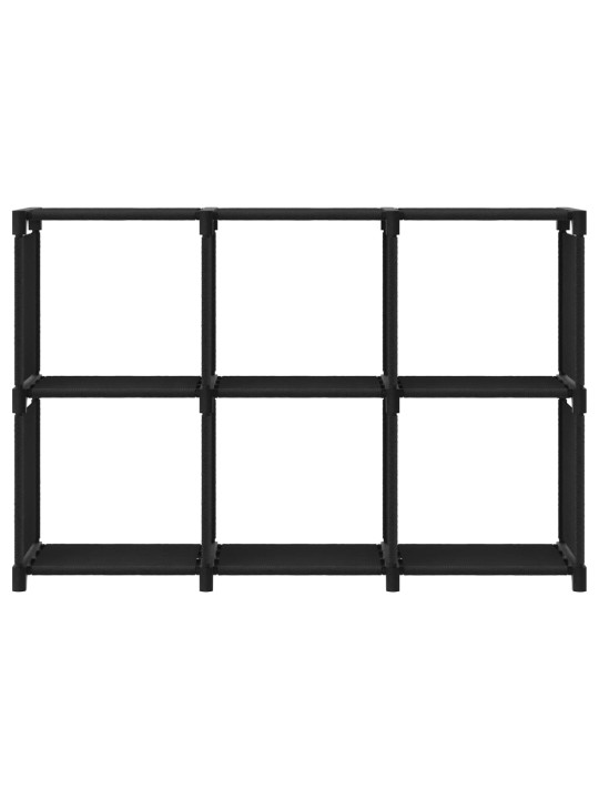 Výstavní police s 6 přihrádkami černá 103 x 30 x 72,5 cm textil