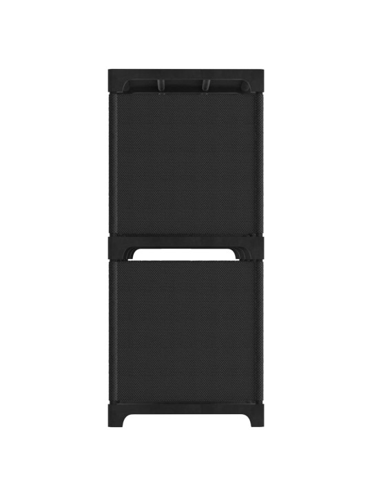 Výstavní police s 6 přihrádkami černá 103 x 30 x 72,5 cm textil