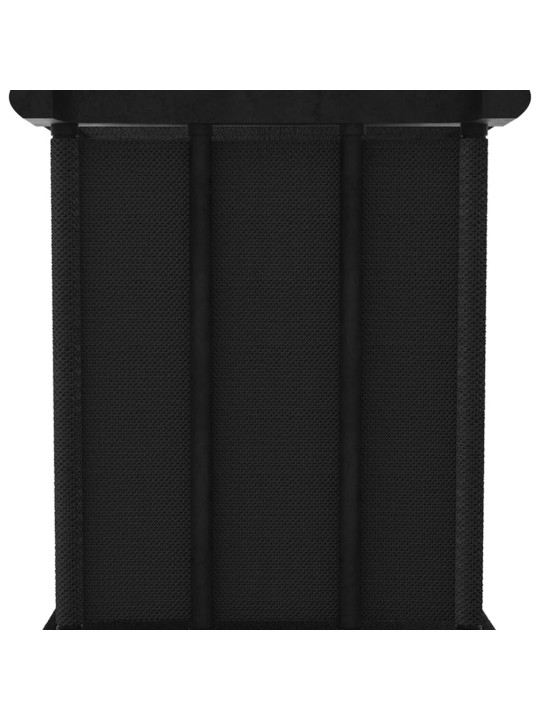 Výstavní police 6 přihrádek s boxy černá 103x30x72,5 cm textil