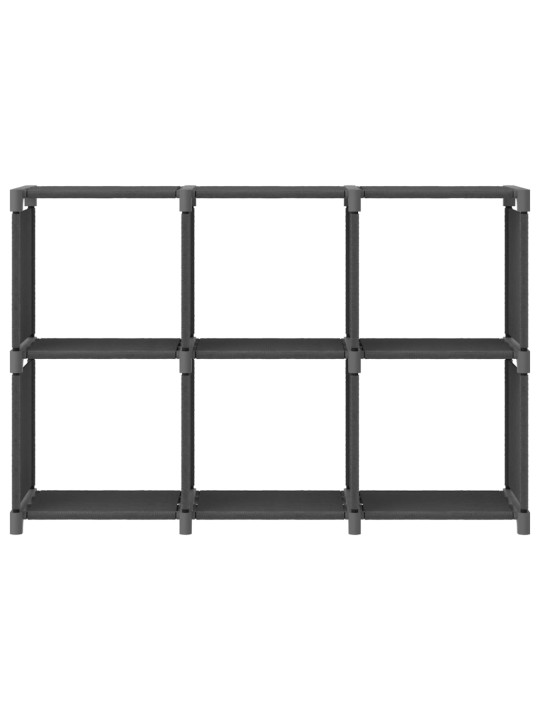 Výstavní police se 6 přihrádkami šedá 103 x 30 x 72,5 cm textil