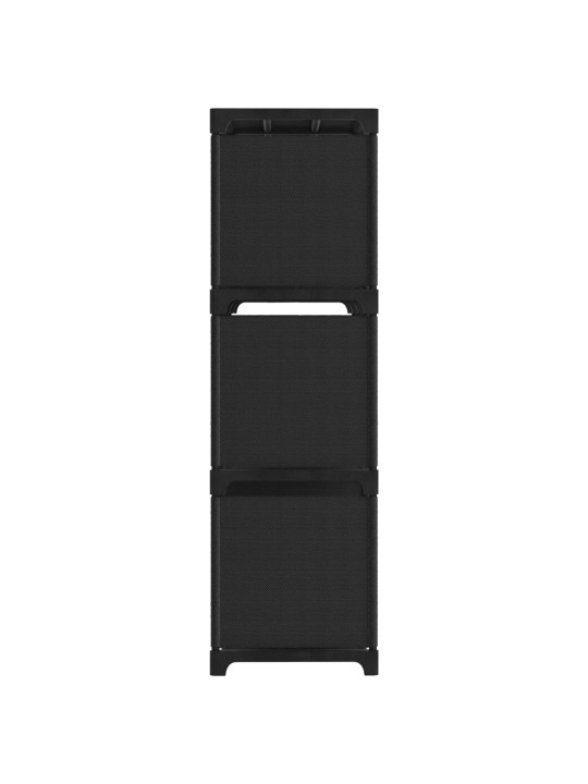 Výstavní police s 9 přihrádkami černá 103x30x107,5 cm textil