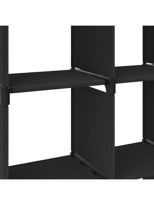 Výstavní police s 9 přihrádkami černá 103x30x107,5 cm textil