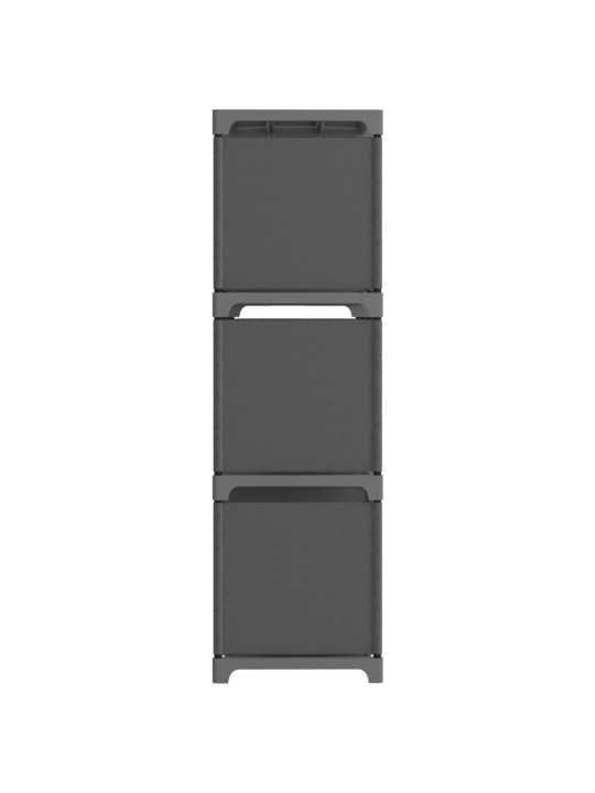 Výstavní police s 9 přihrádkami šedá 103x30x107,5 cm textil