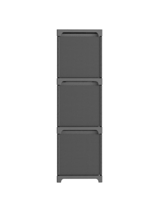 Výstavní police 9 přihrádek s boxy šedá 103x30x107,5 cm textil