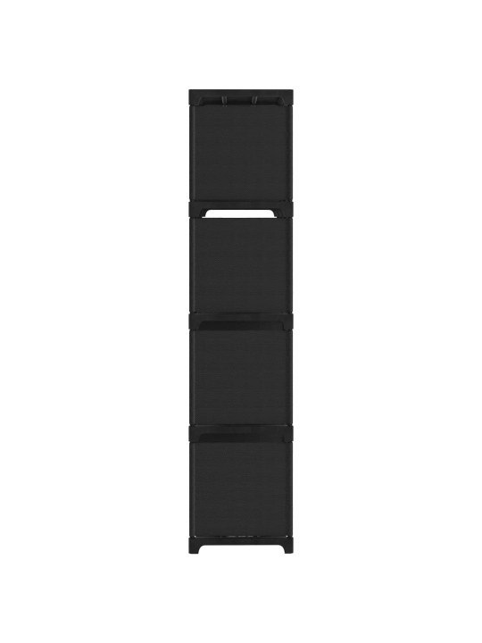 Výstavní police s 12 přihrádkami černá 103 x 30 x 141 cm textil
