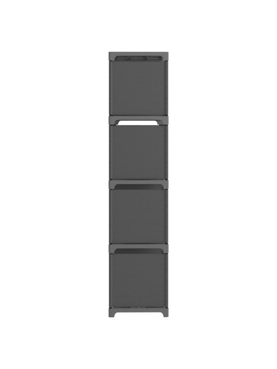 Výstavní police s 12 přihrádkami šedá 103 x 30 x 141 cm textil