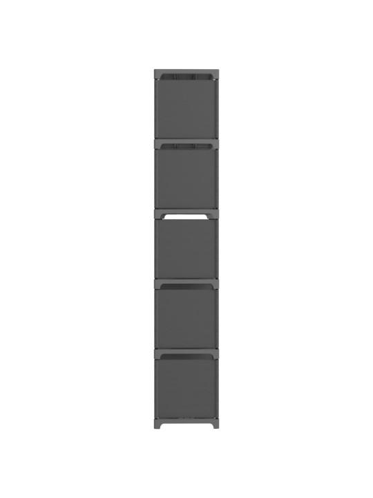 Výstavní police s 15 přihrádkami šedá 103x30x175,5 cm textil