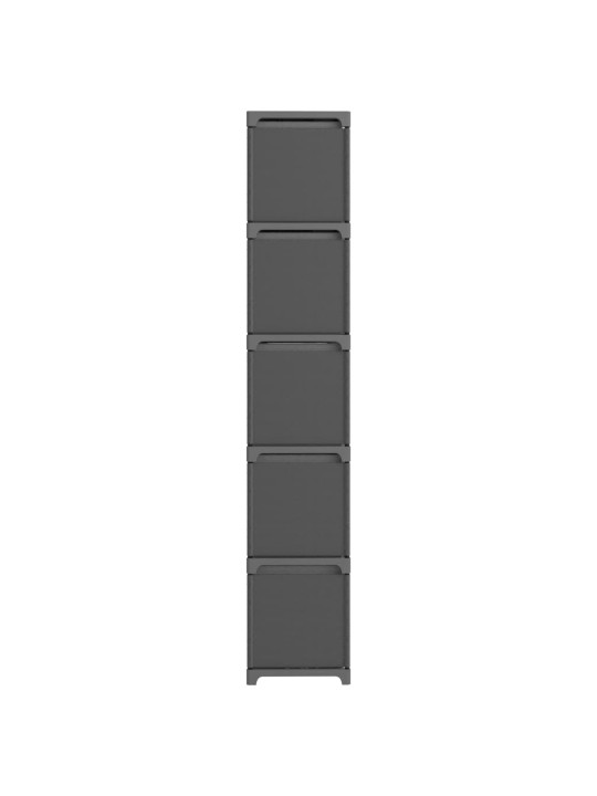 Výstavní police 15 přihrádek s boxy šedá 103x30x175,5 cm textil