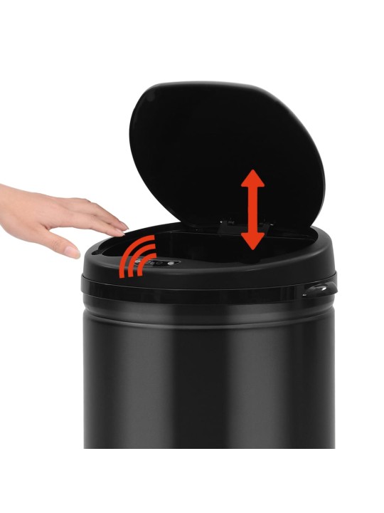 Odpadkový koš s automatickým senzorem 30 l uhlíková ocel černý
