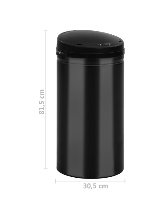 Odpadkový koš s automatickým senzorem 50 l uhlíková ocel černý