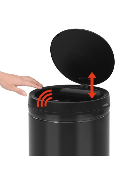 Odpadkový koš s automatickým senzorem 60 l uhlíková ocel černý