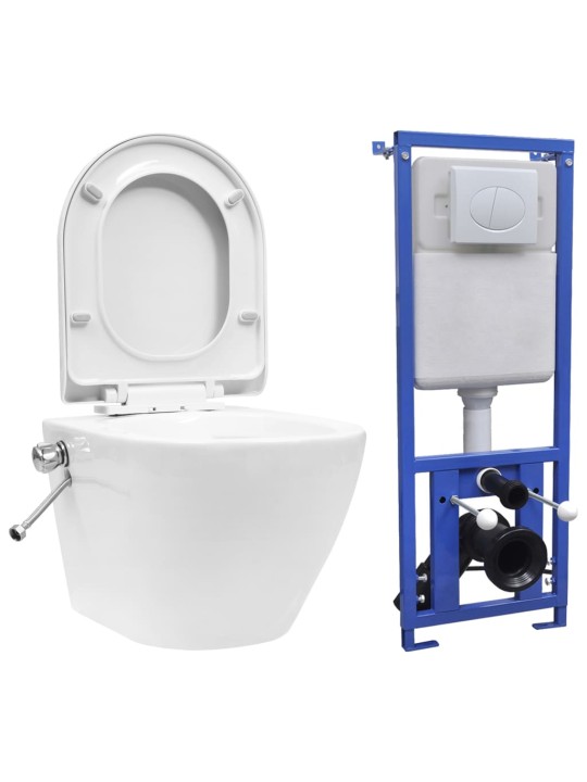 Závěsné WC bezobrubové s podomítkovou nádržkou keramika bílé