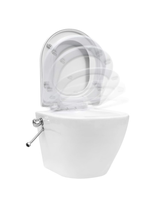 Závěsné WC bezobrubové s podomítkovou nádržkou keramika bílé