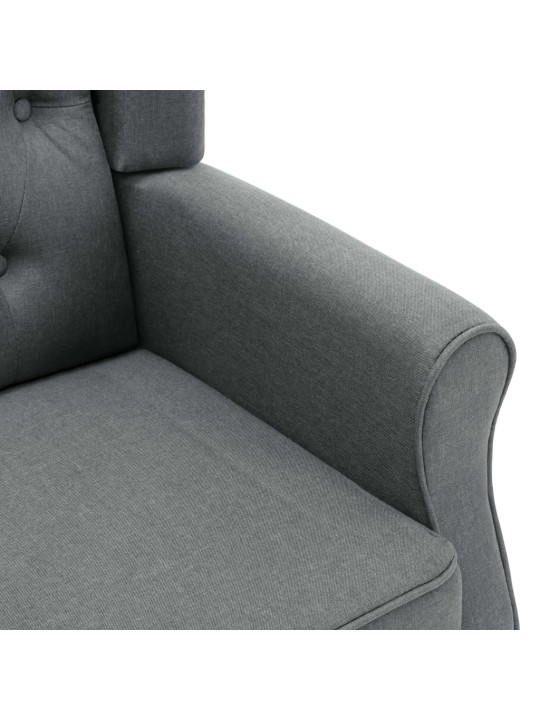 Křeslo s podnožkou světle šedé textil
