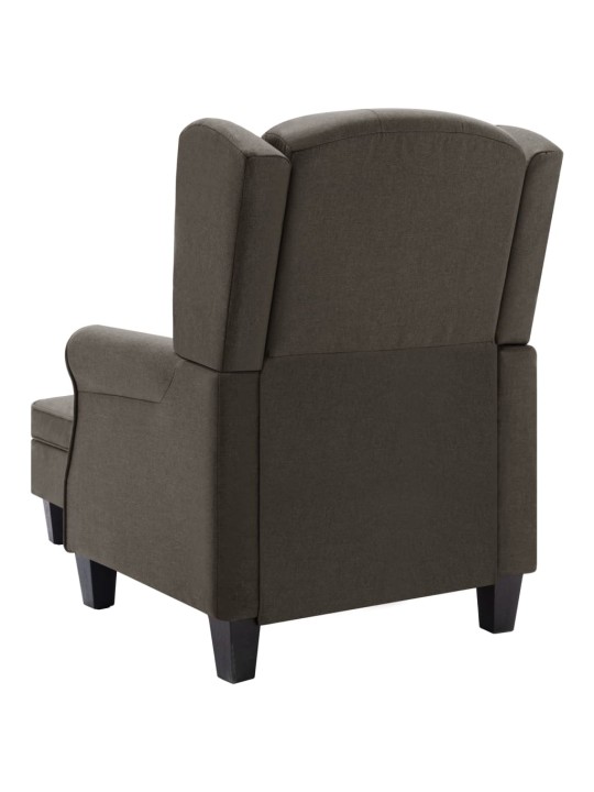 Křeslo s podnožkou taupe textil