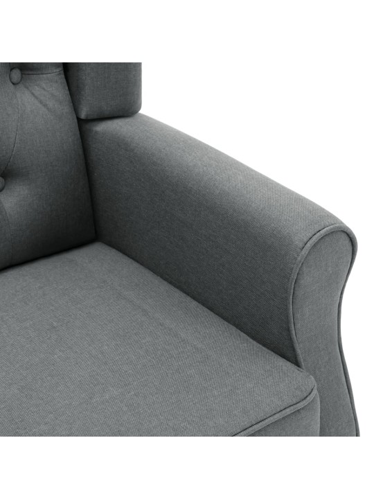 Masážní křeslo s podnožkou světle šedé textil
