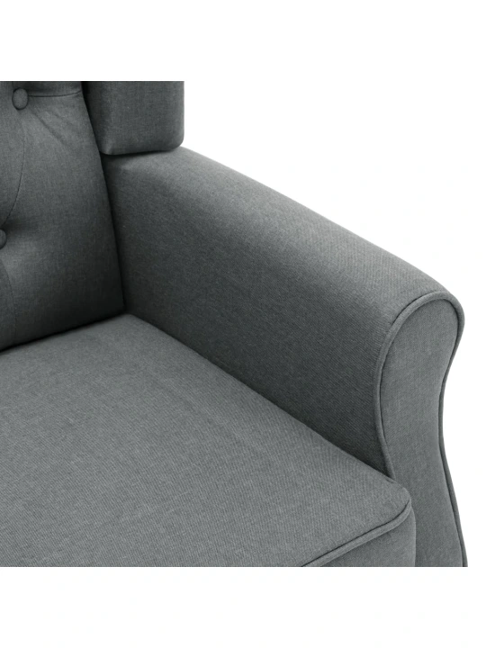 Masážní křeslo s podnožkou světle šedé textil