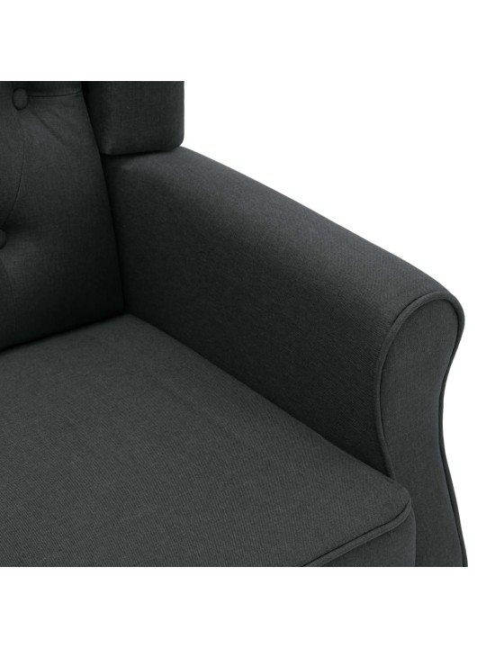 Masážní křeslo s podnožkou tmavě šedé textil