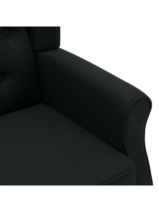 Masážní křeslo s podnožkou černé textil