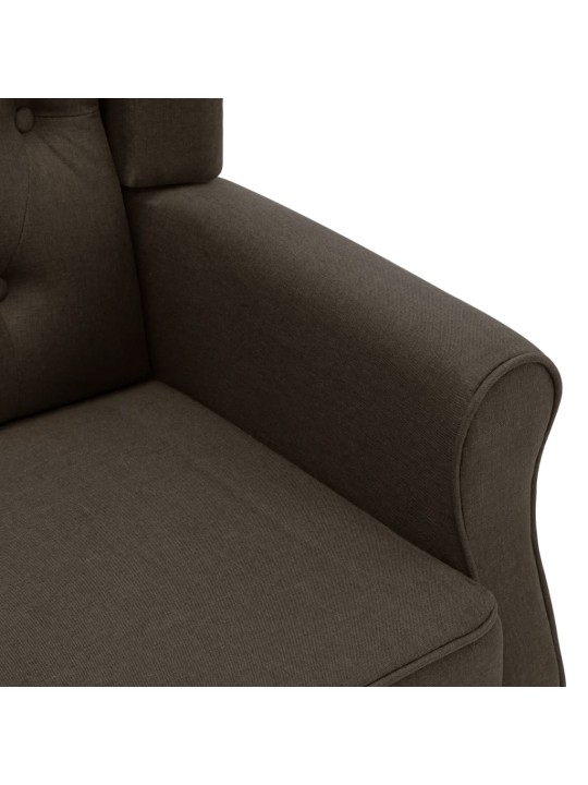 Masážní křeslo s podnožkou hnědé textil