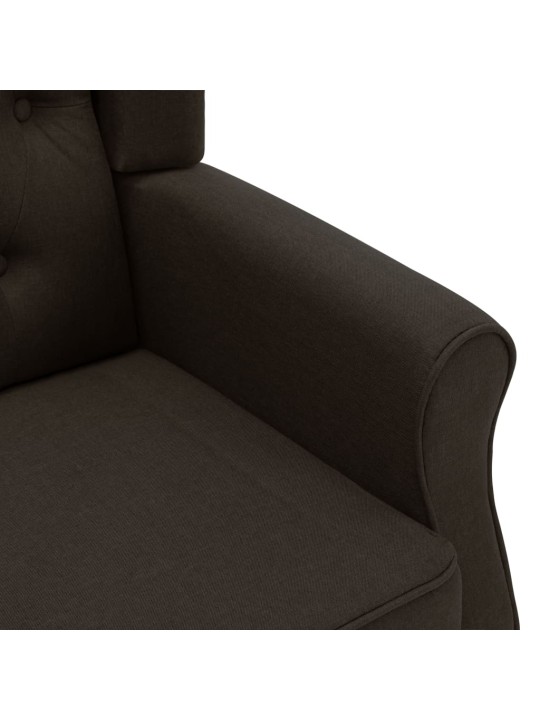 Masážní křeslo s podnožkou tmavě hnědé textil
