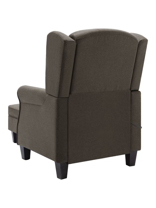 Masážní křeslo s podnožkou taupe textil