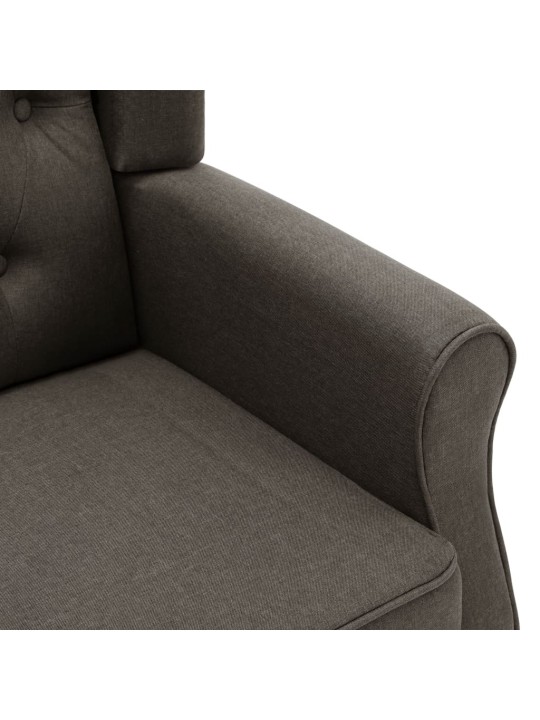 Masážní křeslo s podnožkou taupe textil