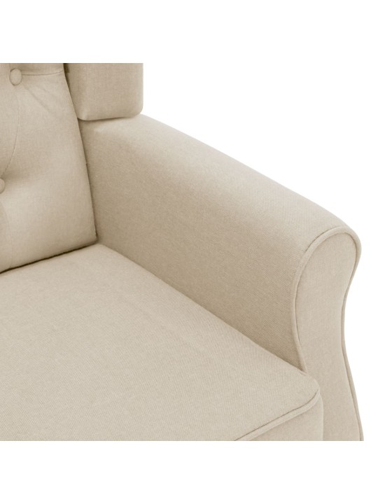 Masážní křeslo s podnožkou krémové textil