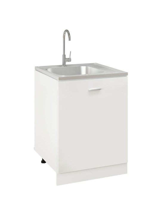 Kuchyňský dřez s odtokem stříbrný 600x600x155 mm nerezová ocel