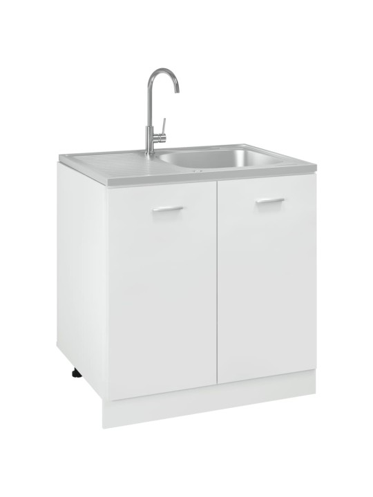 Kuchyňský dřez s odtokem stříbrný 800x600x155 mm nerezová ocel