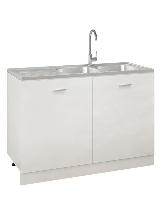 Kuchyňský dvojitý dřez stříbrný 1 200x500x155 mm nerezová ocel