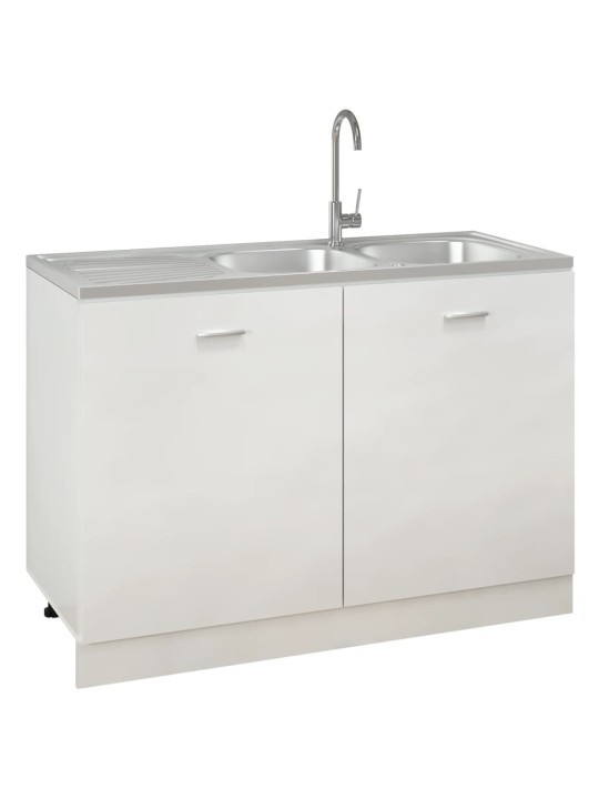 Kuchyňský dřez s odtokem stříbrný 1200x600x155 mm nerezová ocel