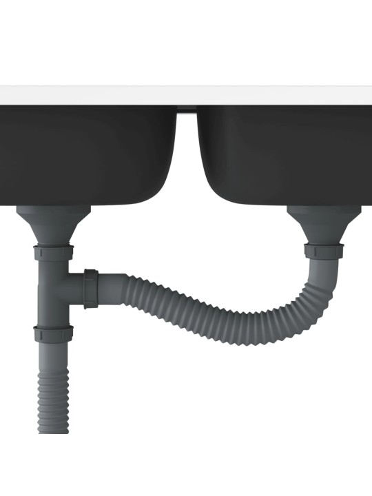 Kuchyňský dřez s odtokem stříbrný 1200x600x155 mm nerezová ocel
