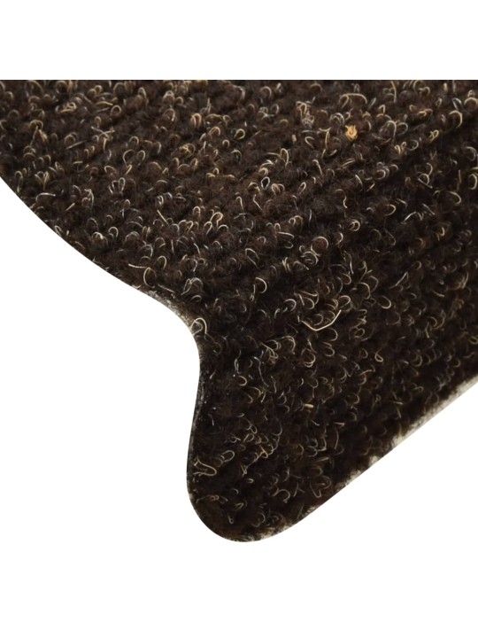 Samolepící nášlapy na schody 15 ks tmavě hnědé 56 x 17 x 3 cm