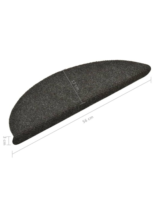 Samolepicí nášlapy na schody 15ks antracit 56x17x3cm vpichované