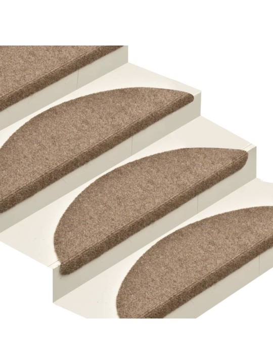 Samolepící nášlapy na schody 15 ks krémové 56x17x3cm vpichované