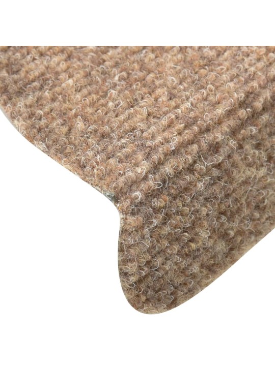 Samolepící nášlapy na schody 15 ks krémové 56x17x3cm vpichované
