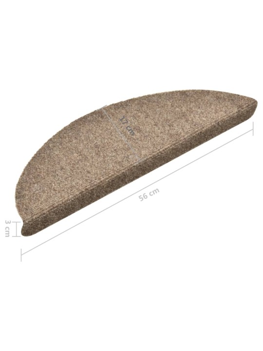 Samolepící nášlapy na schody 15 ks krémové 56x17x3cm vpichované