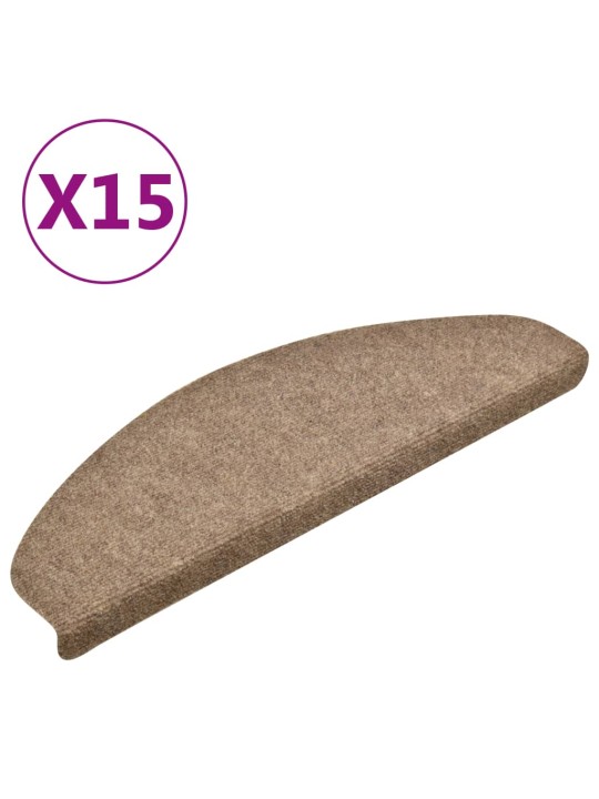Samolepící nášlapy na schody 15 ks krémové 65x21x4cm vpichované
