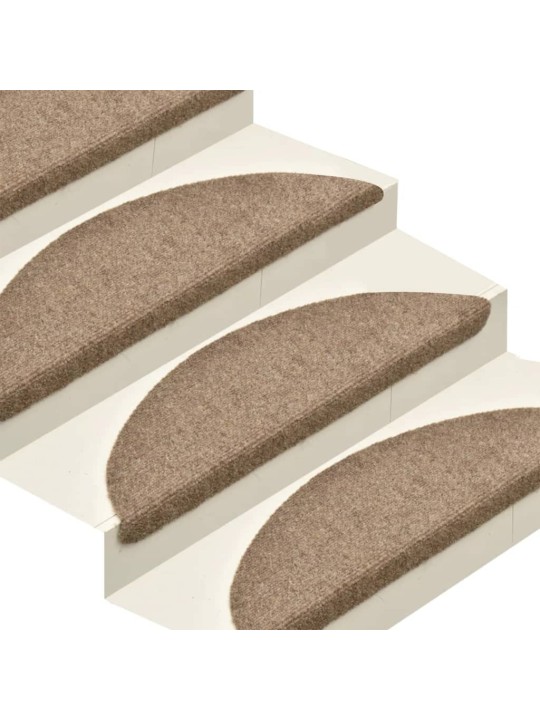 Samolepící nášlapy na schody 15 ks krémové 65x21x4cm vpichované