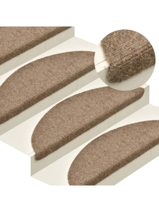 Samolepící nášlapy na schody 15 ks krémové 65x21x4cm vpichované