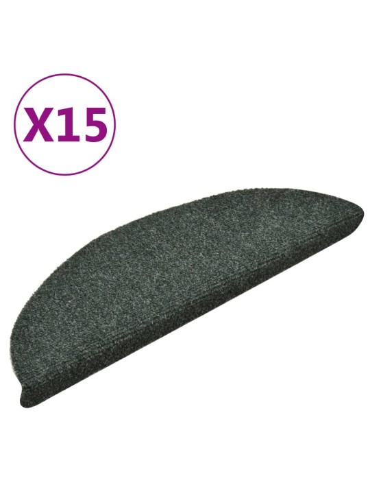 Samolepící nášlapy na schody 15 ks zelené 56x17x3 cm vpichované