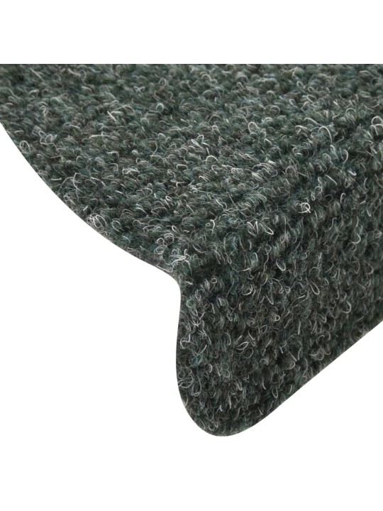 Samolepící nášlapy na schody 15 ks zelené 56x17x3 cm vpichované