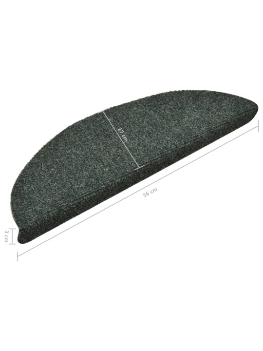 Samolepící nášlapy na schody 15 ks zelené 56x17x3 cm vpichované