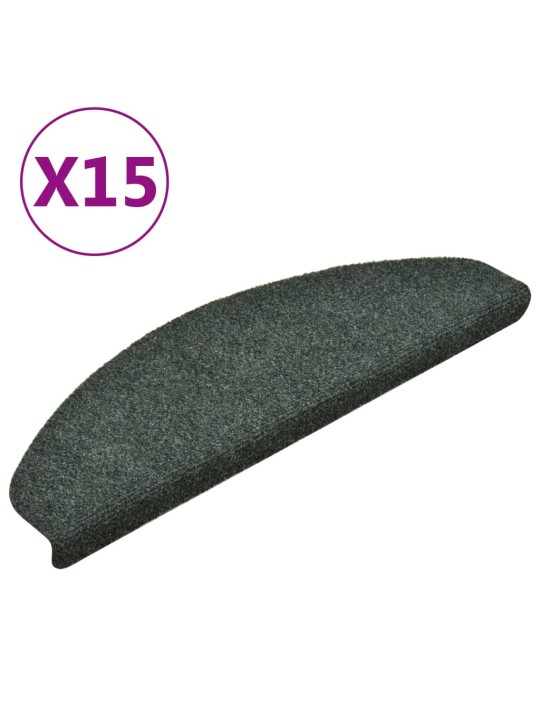 Samolepící nášlapy na schody 15 ks zelené 65x21x4 cm vpichované
