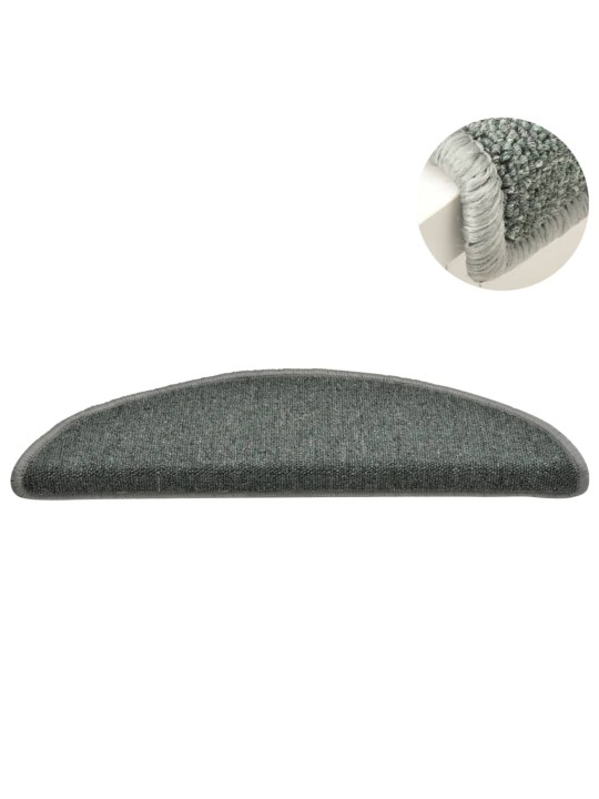 Kobercové nášlapy na schody 15 ks tmavě zelené 56 x 17 x 3 cm