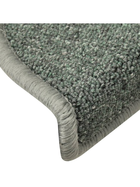 Kobercové nášlapy na schody 15 ks tmavě zelené 56 x 17 x 3 cm