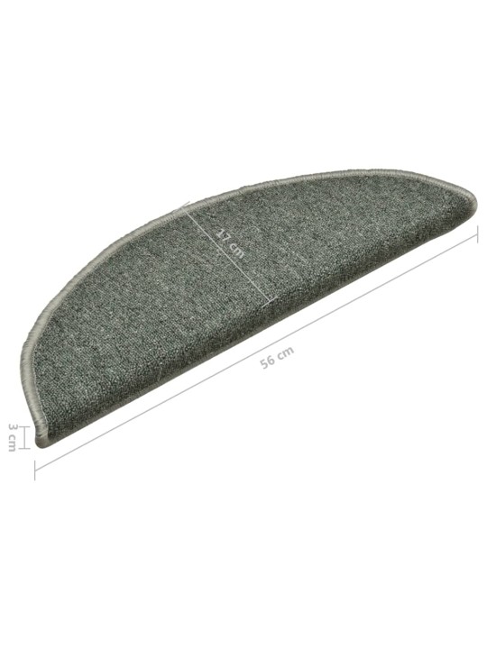 Kobercové nášlapy na schody 15 ks tmavě zelené 56 x 17 x 3 cm