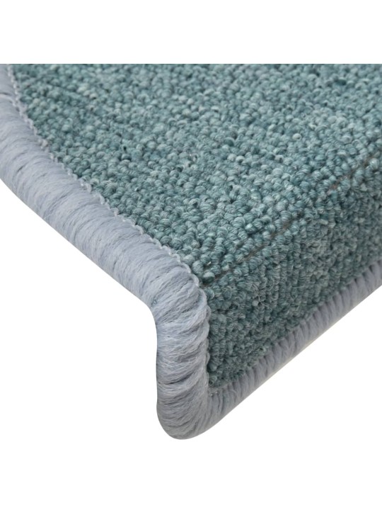 Kobercové nášlapy na schody 15 ks modrá 56 x 17 x 3 cm